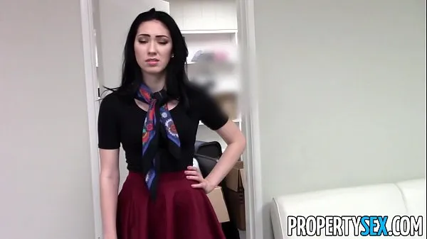 PropertySex - Beautiful brunette real estate agent home office sex video Ống năng lượng mới