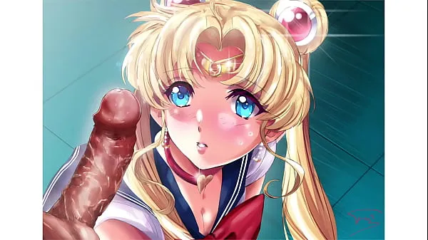New Hentai] Sailor Moon gets a huge load of cum on her face energy Tube