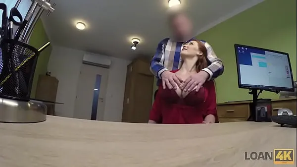 Tabung energi LOAN4K. Redhead has spontaneous sex in the office with loan agent baru
