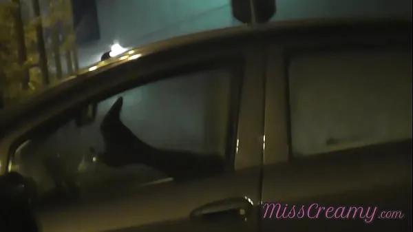 New Sharing my slut wife with a stranger in car in front of voyeurs in a public parking lot - MissCreamy energy Tube