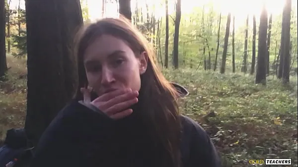 New Russian girl gives a blowjob in a German forest (family homemade porn energy Tube