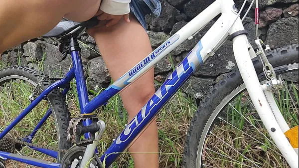 New Student Girl Riding Bicycle&Masturbating On It After Classes In Public Park energy Tube