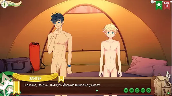 Tabung energi Game: Friends Camp. Episode 14. Conversation with Hunter (Russian voice acting baru